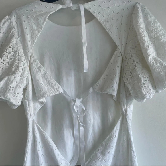 New! Free People Apricot Rose eyelet Mini Dress white cotton nwot 22284 - Picture 5 of 11